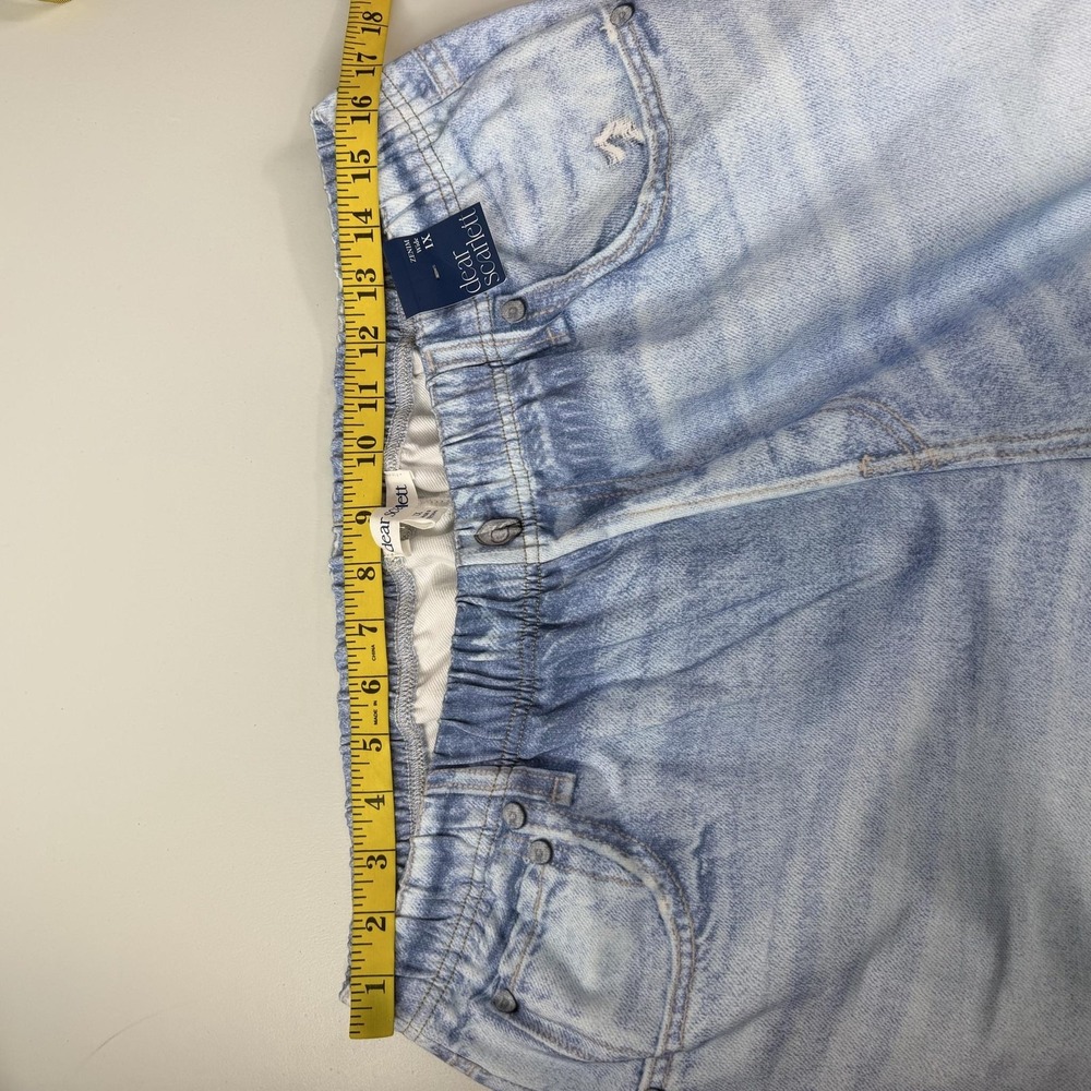 Dear Scarlett Pants Womens 1X Blue Denim Wide Leg Pull On Elastic Waist Zenim - Picture 8 of 12